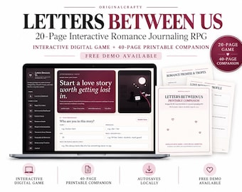 Letters Between Us | Interactive Solo Romance Journaling RPG | Digital Love Story Game | Free Demo