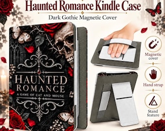 Haunted Romance Kindle Case | Gothic Skull, Roses, Vines (6.8-7 Inch) | Cat and Mouse