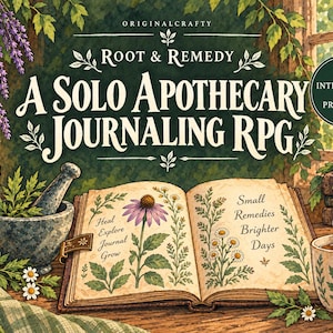 Aptekarski Ogród Solo Dziennik RPG Interaktywna gra 150 stron do druku Przytulna historia zielarza