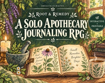 Apothecary Garden Solo Journal RPG Interactive Game 150 Page Printable Cozy Herbalist Story