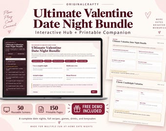 Ultimate Valentine Date Night Bundle | Interactive Hub + Printable Companion (Digital Download)