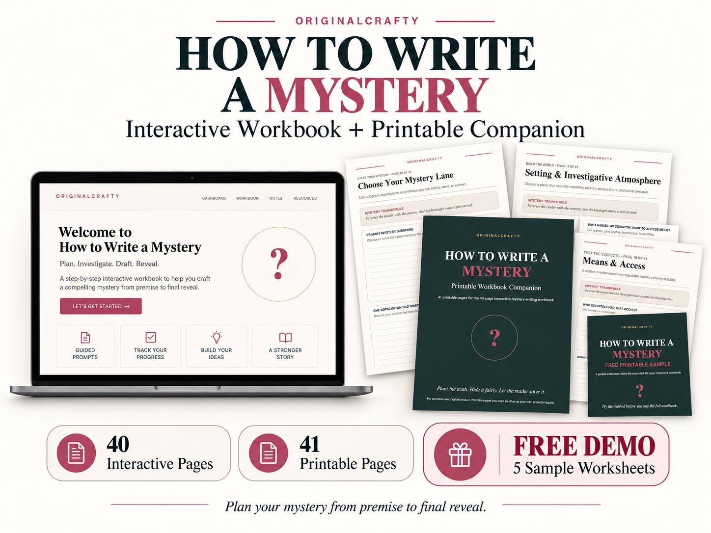 Mystery Novel Workbook product preview