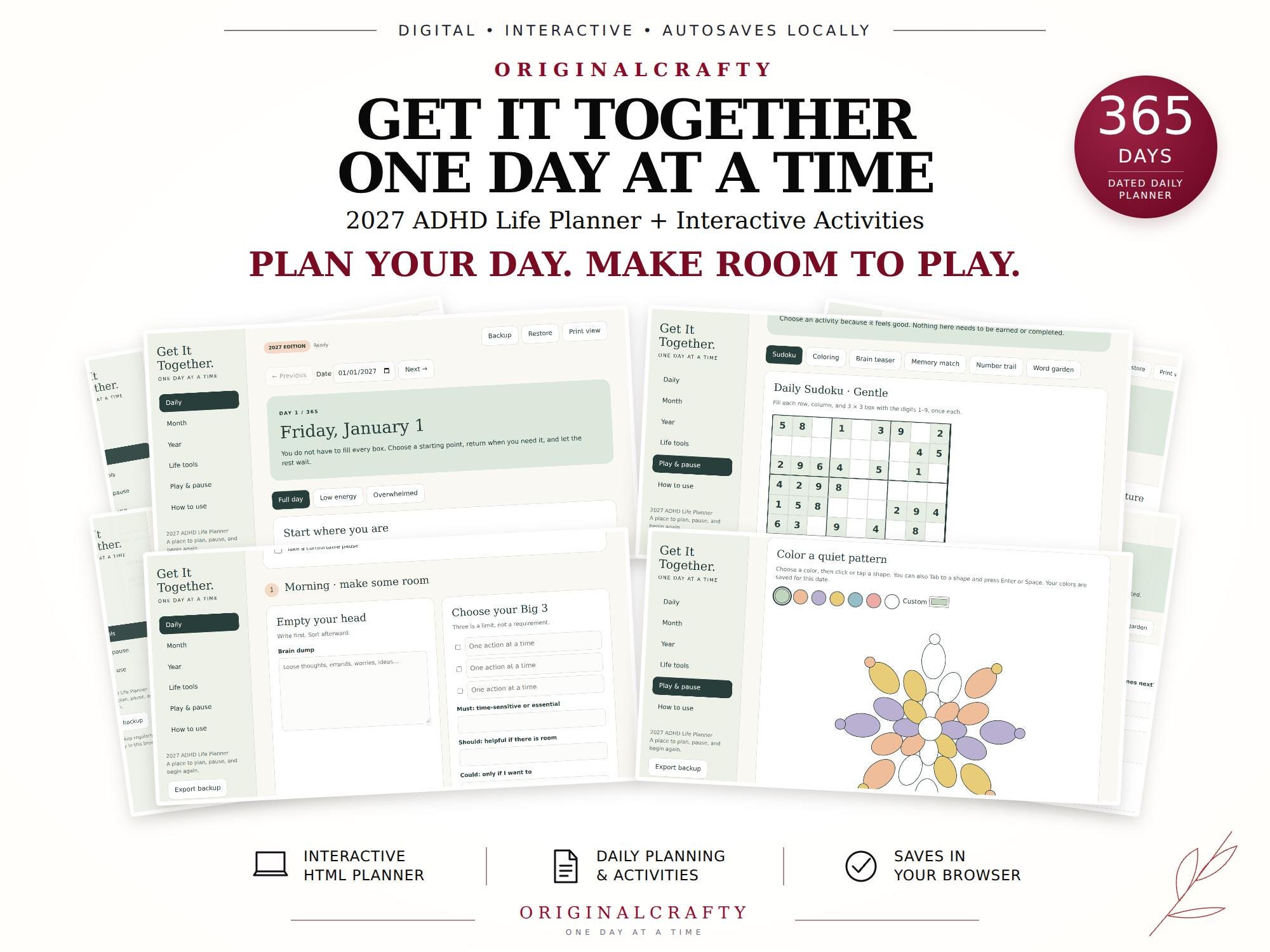 Get It Together: 2027 ADHD Life Planner product preview