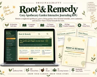 Apothecary Garden RPG | Interactive Root & Remedy Journaling Game + 150-Page Printable | Cozy Herbalist Fantasy Story