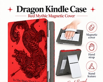 Romantasy Thorn and Rose Kindle Case | Red Dragon Design, 'To The Stars That Listen'