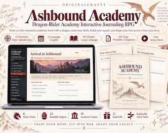 Dragon Rider RPG | Ashbound Academy | Interactive Fantasy Journaling Game + 150-Page Printable