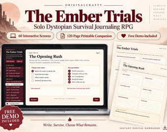 The Ember Trials: Dystopian Survival Journaling RPG (Digital Download)