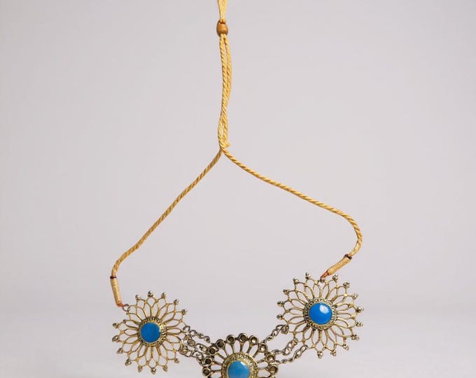 Choker necklace- Afghan Necklace - Moroccan jewelry- statement Necklace  - African jewelry - Ethnic Jewelry - Beadwork - bohemian necklace