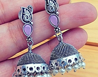 Banjara Earring- Indian Jewelry- Rajastani Silver jhumka- Ethnic indian jewelry- Tribal earrings- Sterling siver Ethnic Jhumka earrings