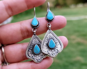 Butterfly earrings- Afghan earring- Kuchi earrings- Bedouin earrings- Afghan jewelry- Turquoise earring- Gifts for her- Boho earring- Dangle