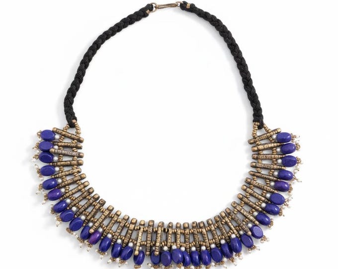 Purple choker necklace- Custom made bohemian necklace- One of a kind ethnic Pakistani necklace- Pakistani jewelry- Tribal statement necklace