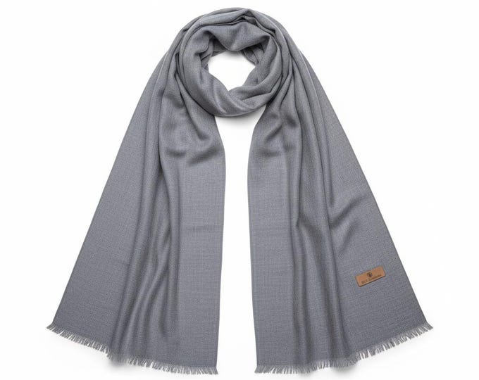 Pashmina Scarf - Cashmere scarf - Grey cashmere scarf - Himaliyan pashmina shawl-  Pure Cashmere scarf- Merino wool scarf- Winter scarf
