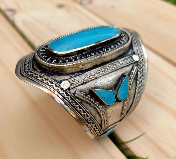 Turquoise bracelet-  Statement bracelet- Turquois… - image 3