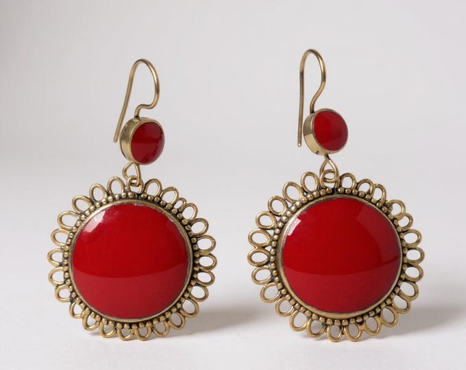 Afghan earrings- Kuchi earrings- Tribal earrings- Statement jewelry- Boho earrings- Ethnic earrings- Lapis earrings- Lapis lazuli earing