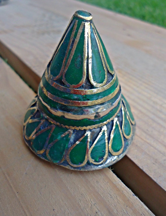 Hand Painted Dome Ring: Afghan Tribal Boho Statem… - image 2