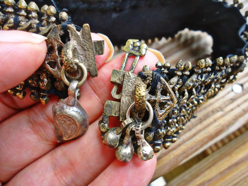 FREE Shipping Antique gold silver Anklet-Tribal Nomadic Gypsy jewelry.Afghan Gold tone Boho Anklet Jewelry.Tribal Vintage Silver