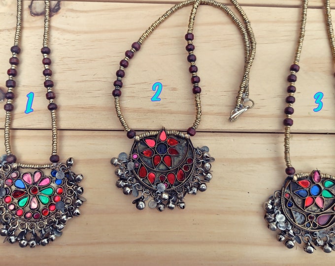 Vintage Afghan Coin Silver Necklace: Tribal Bohemian Jewelry