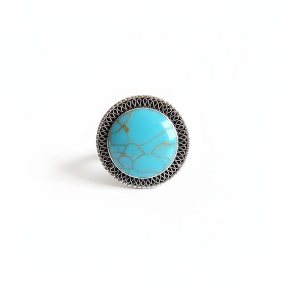 Turquoise ring- Stone ring- Novelty ring- Bohemia… - image 2