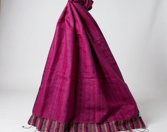 Pink Cashmere Scarf- Double Sided  Handmade Pashmina Shawl - Warm winter Wrap