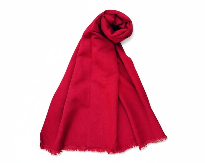 Pashmina Shawl- Red cashmere scarf - Handwoven Cashmere stole