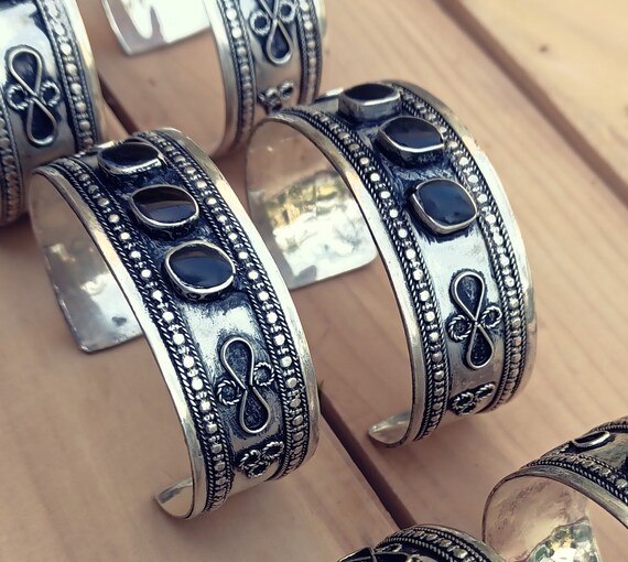 Aqeeq bracelet- stacking cuff bracelet- Tribal st… - image 2