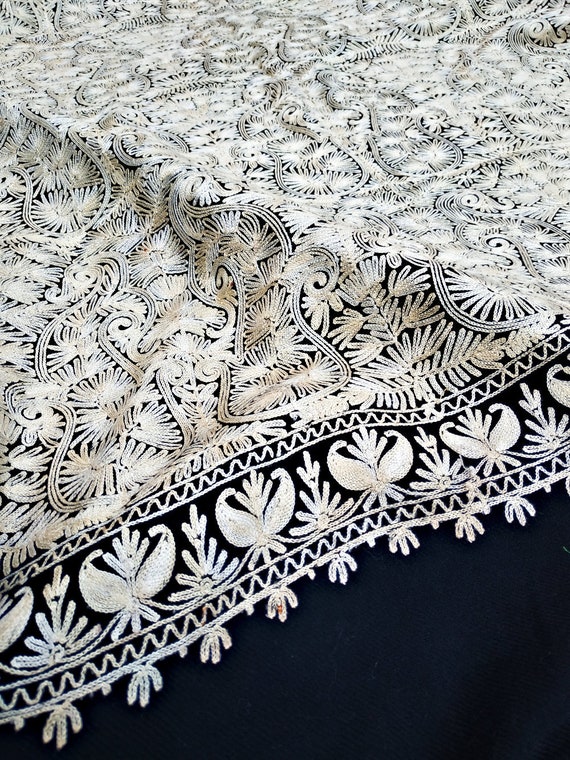 Embroidered Cashmere Shawl- 100% Cashmere- Cashmer