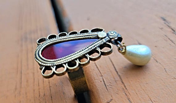 Afghan Kuchi Adjustable Ring – Tribal Boho German… - image 2