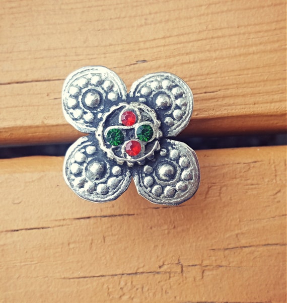 Silver Statement Ring: Kuchi Jewelry size 8 - image 2