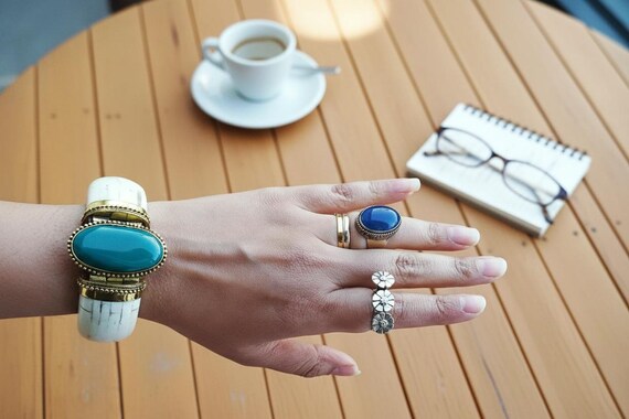 Silver Flower Ring – Kuchi Tribal Afghan Jewelry,… - image 8