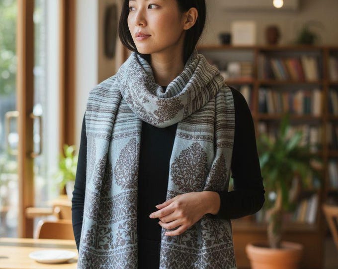 Pashmina Handwoven Printed Cashmere Scarf: Lightweight Pashmina Shawl