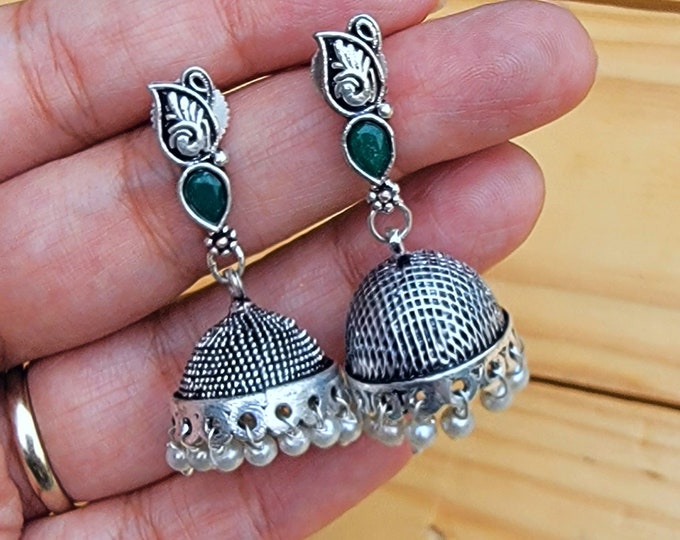 Jhumka earrings Banjara Jhumka Earrings: Sterling Silver Indian Tribal Jewelry