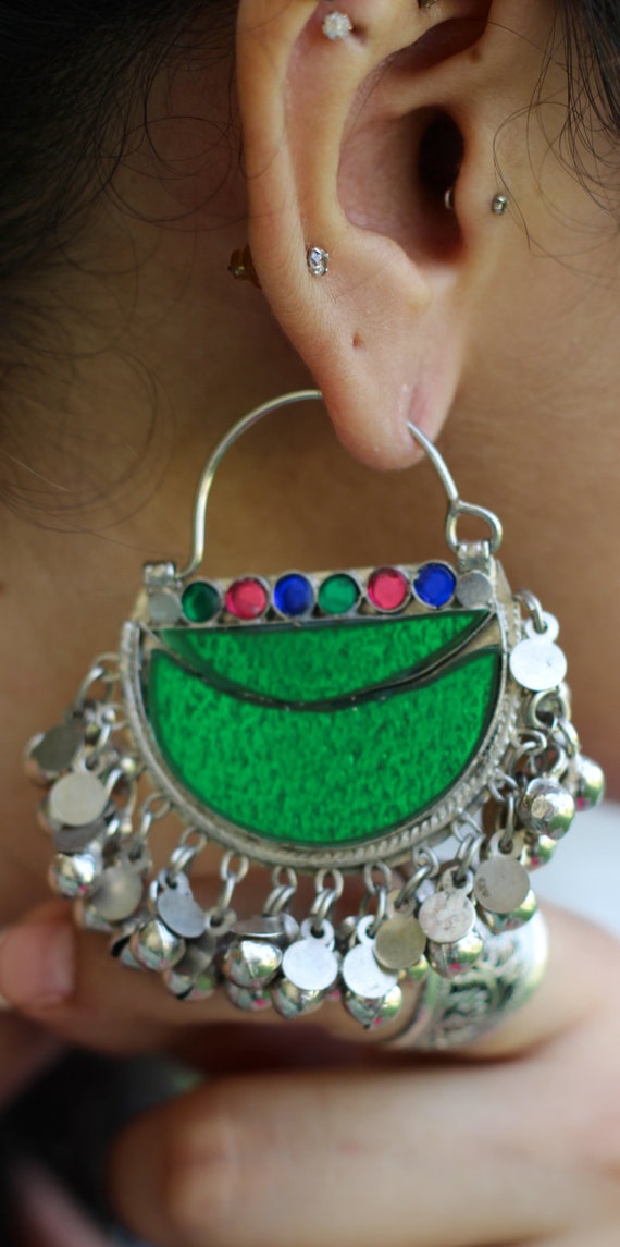 Statement earrings- Hoop earrings- Afghan earring-