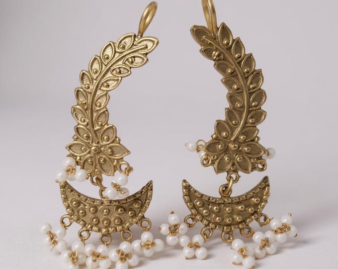 Gold Tone Indian Hoop Earrings – Tribal Bohemian Jewelry