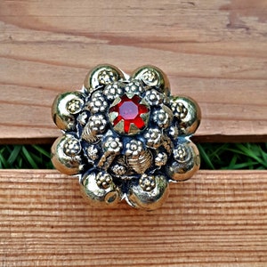 Afghan Dome ring- Afghan Tribal Dome Ring,Carved Ethnic Ring,Turkmen,Afghan Kuchi Jewelry,Bohemian,Festival,Gypsy Boho Ring,Gilt Silver