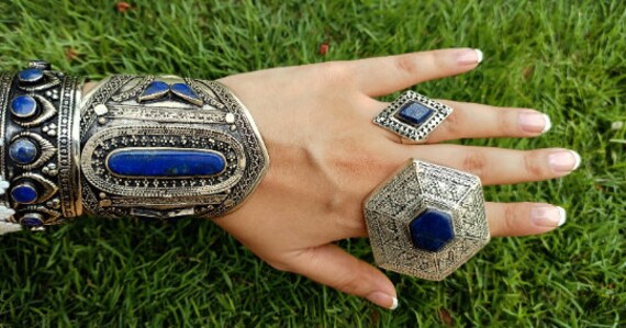 Lapis ring- statement ring-afghan lapis ring- larg