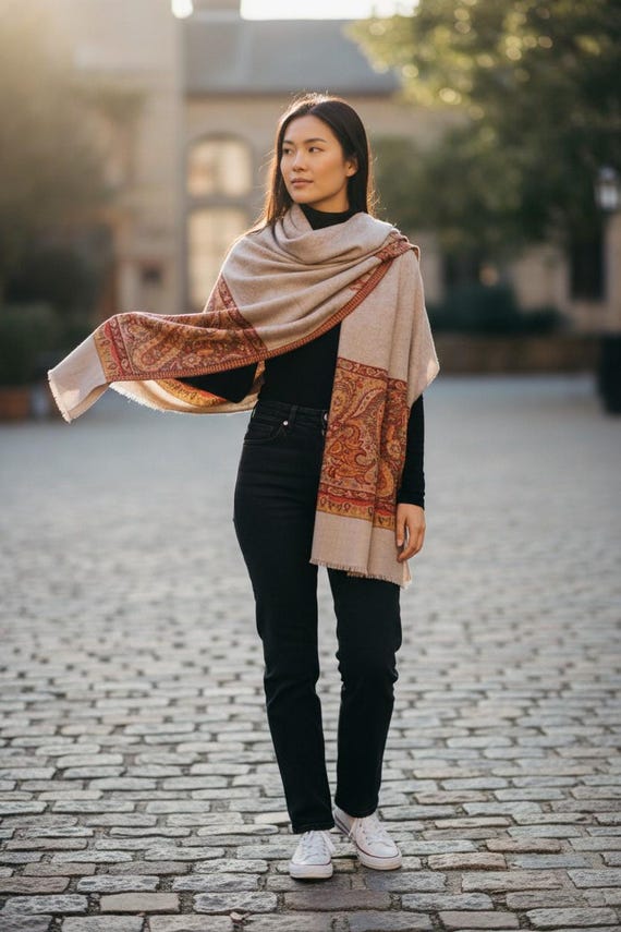 パシミナ パシミナスカーフ pashmina 手作りパシュミナスカーフ 