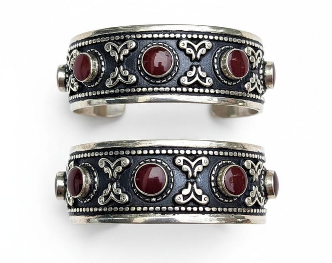 Carnelian jewelry- Tesbih- Red Cuff bracelet- Adjustable Bellydance