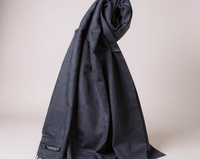 Pashmina Gray Cashmere Scarf Shawl: Lightweight Silk Blend, Nepal Made (80x30 inches)