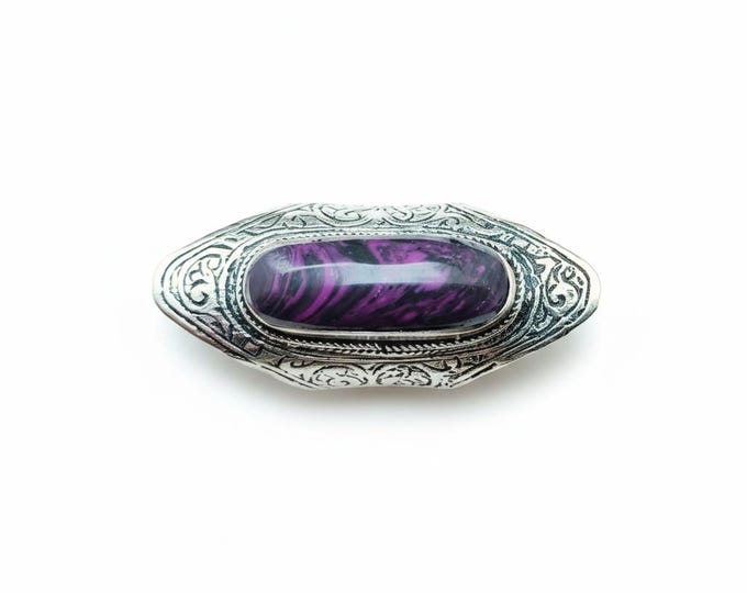 Purple Onyx Ring | Silver Ring Women | Afghan tribal jewelry
