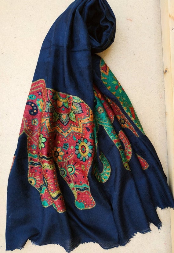 Elephant Scarf- Cashmere Wrap- Cashemere shawl-Cas