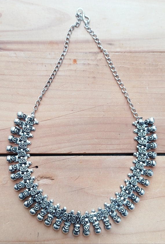 Chain necklace-  Silver Stacking necklace- Rabari 