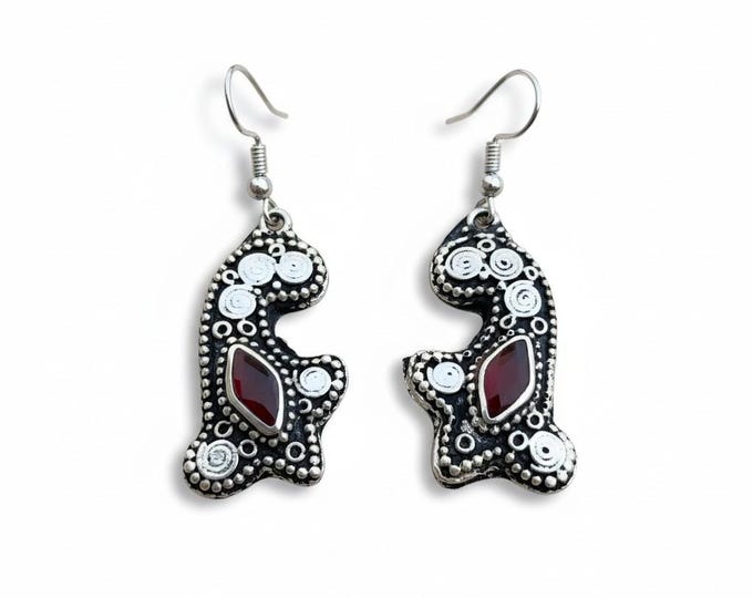 Jhumka earring- Tribal silver earrings- Ethnic handmade earrings- Everyday wear earrings- bohemian drop earrings