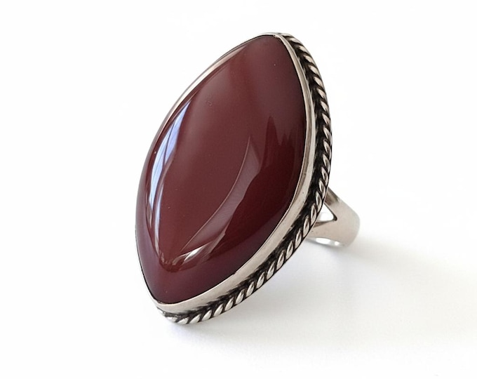 Carnelian ring- Original Aqeeq Jewelry- Afghan vintage ring- Blood Stone ring