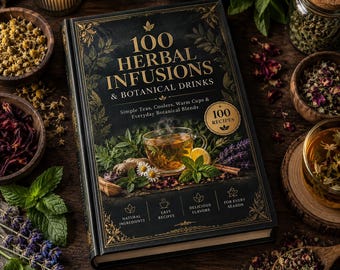 Herbal Recipes Book | 100 Herbal Recipes for Natural Wellness | Herbal Remedies & Natural Living Guide | Digital PDF