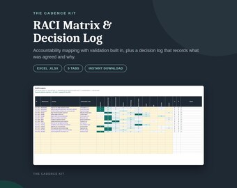 RACI Matrix Excel Template That Checks Your Work, with Decision Log