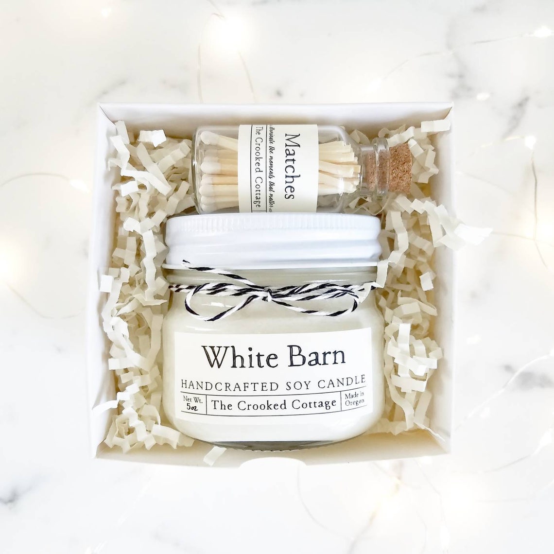 5oz Farmhouse Candle Gift Set Red Barn Candle Red Matches Etsy