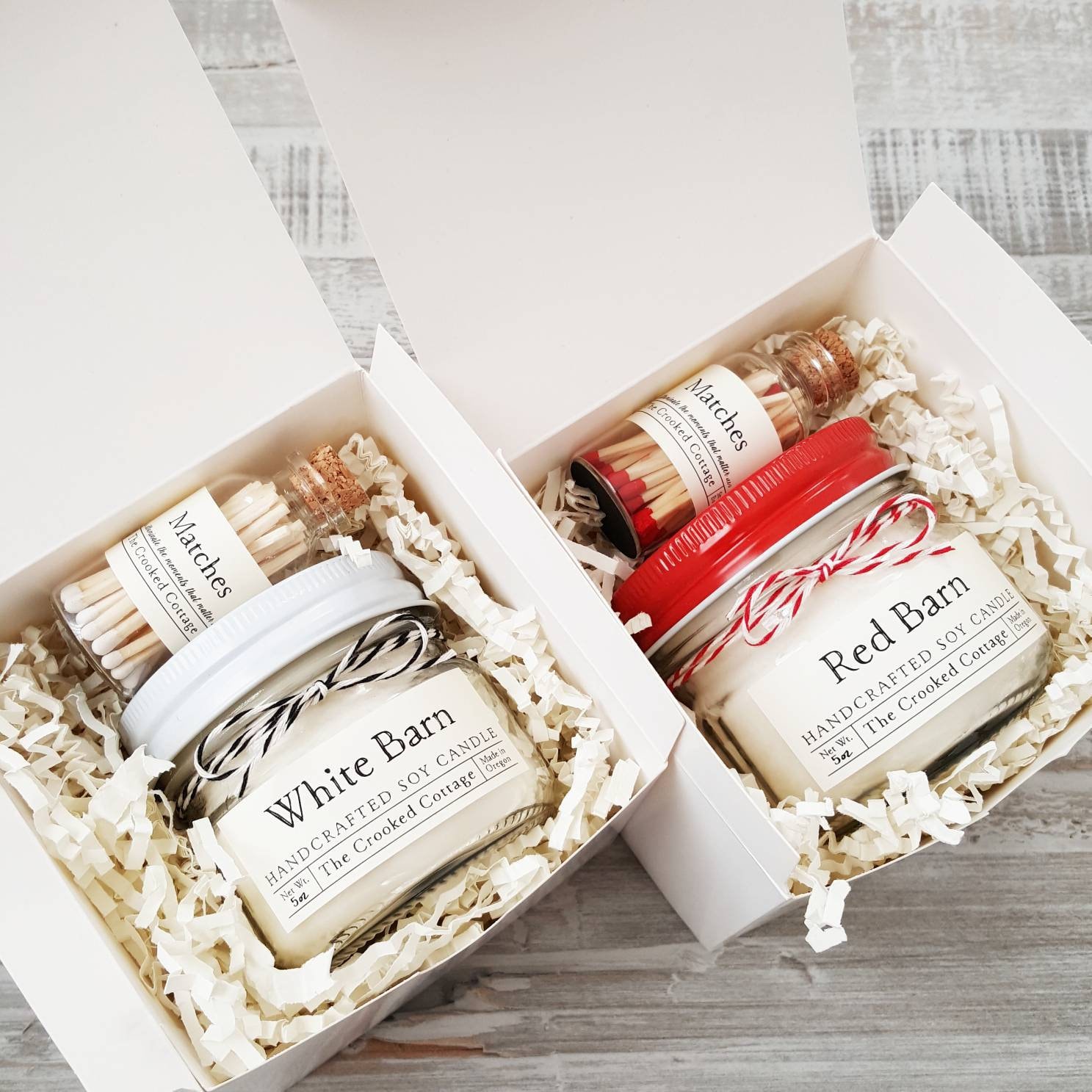 Farmhouse Candle Gift Set Red Barn Candle Red Matches or Etsy