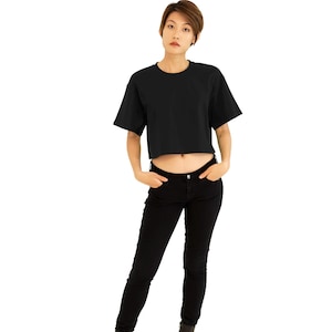 OVERSIZED KORT TOPP, Bomullsblandad frotté