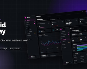 Vorlage für ein Messaging-CRM-Admin-Dashboard | 7 HTML-Bildschirme, dunkles/helles Design (Sofort-Download)