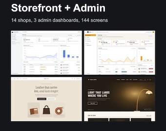 E-Commerce-Shop- und Admin-Dashboard-Vorlagen | 14 Shops, 3 Dashboards (Sofort-Download)